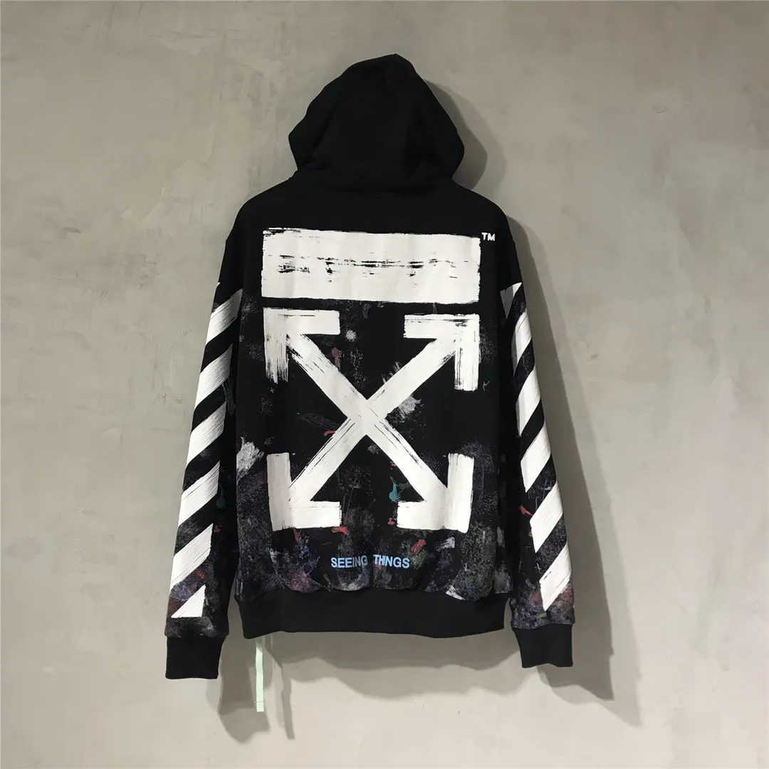 The top tested version for spring and autumn OFFWHITE Starry Sky Fireworks Melbourne Limited Ink Splash Hoodie Hooded Zip Jacket Sweatshirt Fabric: Made of custom-made (more than 490 grams - double-ply large terry fabric at the counter) high-weight fabric made into clothes that look more textured, soft to the touch, super thick, classic version, small dropped shoulders, micro silhouette! Pay attention to the important points~ The weight of more than 490 grams is not exaggerated and does not contain water. Those sellers who brag about the weight can only deceive novice customers. But when you get our goods, the weight and sinking are right there. You can taste it yourself, and the texture does not lie! (100% cotton fabric, no pilling) The white arrows on the back + the stripes on the arms are all made of foam and have a feel and protrusions. The fireworks color system is obtained through contrasting printing. There are eight panels in the whole body. Seven color sets and eight panels are printed in eight times. The first layer is gray, the second layer is white, the third layer is yellow, the fourth layer is green, the fifth layer is blue, the sixth layer is purple, the seventh layer is orange. The last layer is arrow paint printing. The seven colors are layered on each other, which will also create new colors. The arrows on the back and the front squares are first glued and then hung in four layers. The paint has an obvious concave and convex feeling. Quality speaks for itself in the details. The blue letters are electrostatic three-dimensional flocking, which is done separately and then printed through high-temperature thermal transfer‼ ️It can be called a fake killer, you can see that every detail on the clothes is ceiling craftsmanship‼ ️ Size chart
